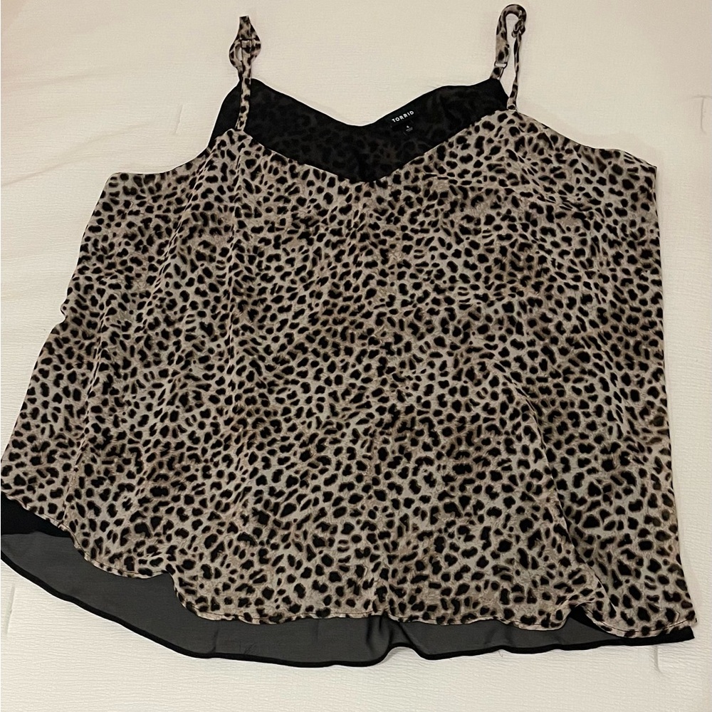 Torrid Tank Top Leopard Print Size 4 / 4X Chiffon